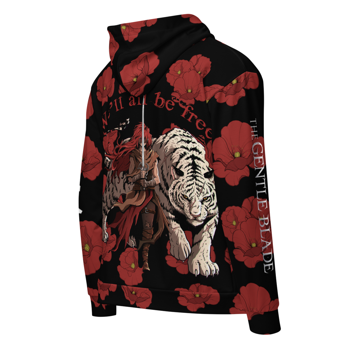 Premium "We'll all be free" All-Over Print Zip Hoodie